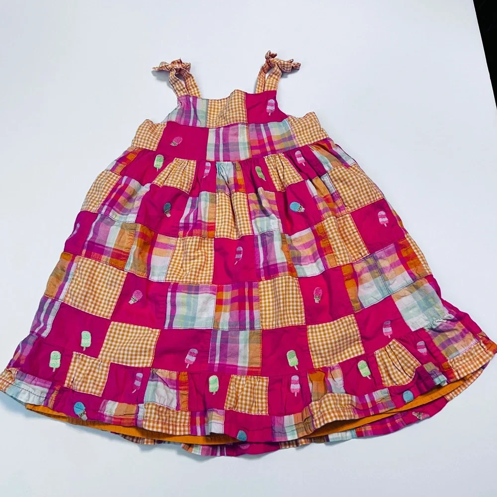 Vintage Gymboree Toddler Girls Sundress Dress Size 2T Plaid Ice Cream